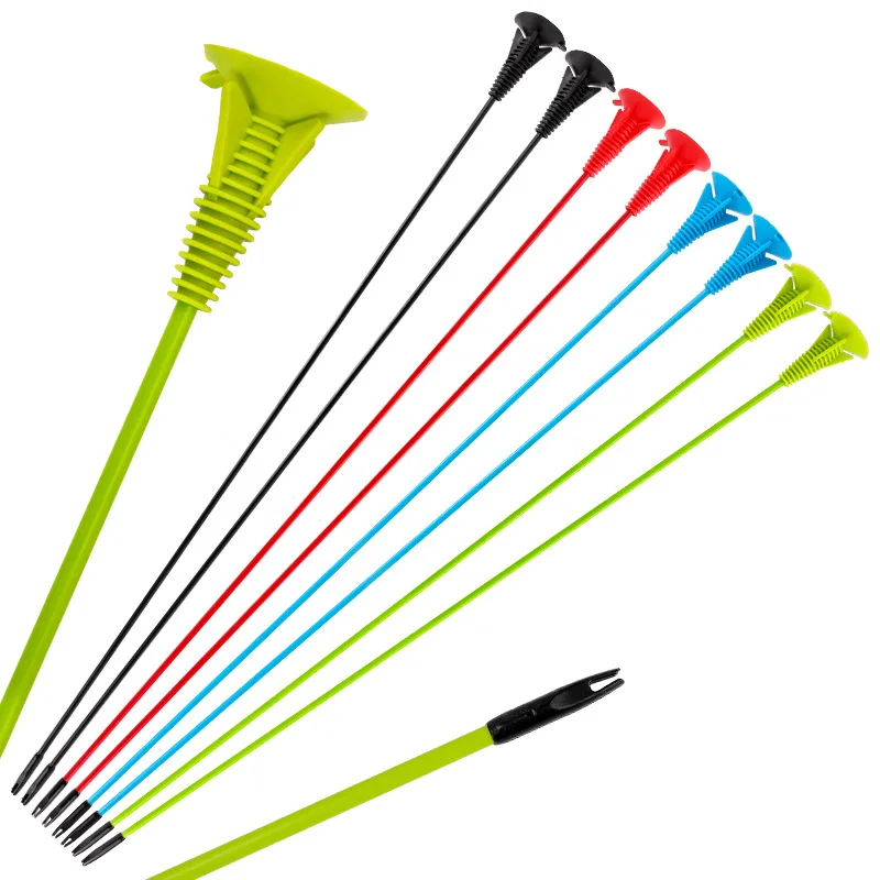 6/12 Pieces 64cm Sucker Arrows Outer Diameter 4mm Fiberglass Arrows Suitable For Teens And Children To Practice Archery Bows