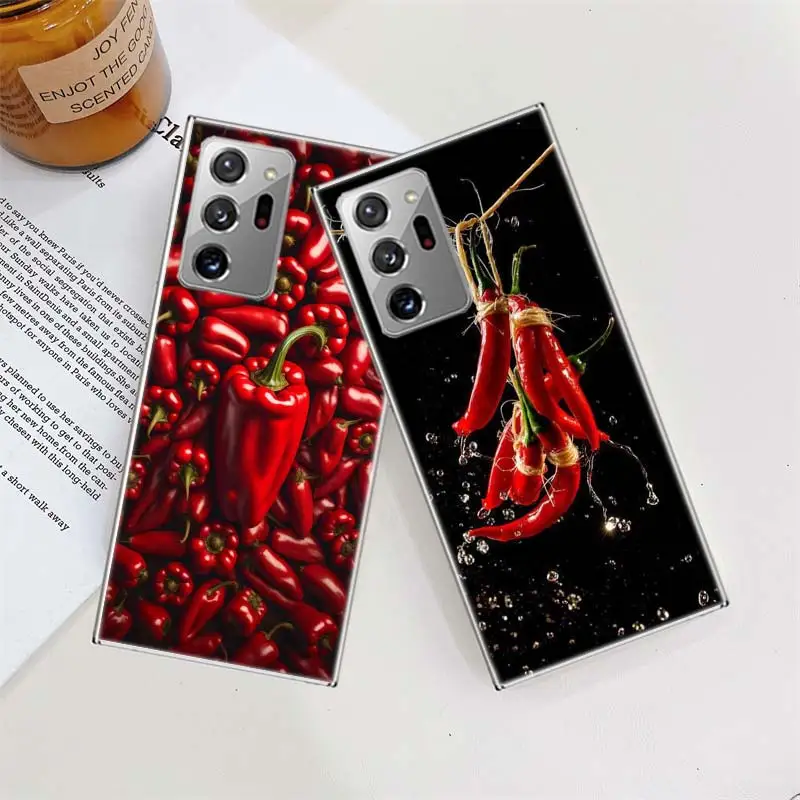 Taste The Flavor of Chili Peppers Phone Case For Samsung Galaxy S22 S25+ Ultra S21 Plus Capa S20 S24 S23 FE S10 Plus Cover Shell