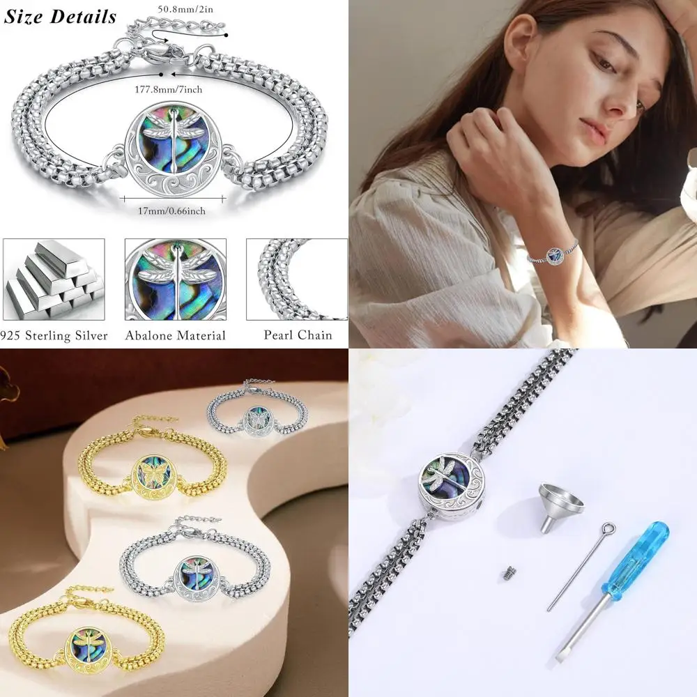 

Женский мемориальный браслет из стерлингового серебра с держателем для праха, ювелирные изделия для кремации из серебра 925 пробы, ювелирные изделия для урны на память