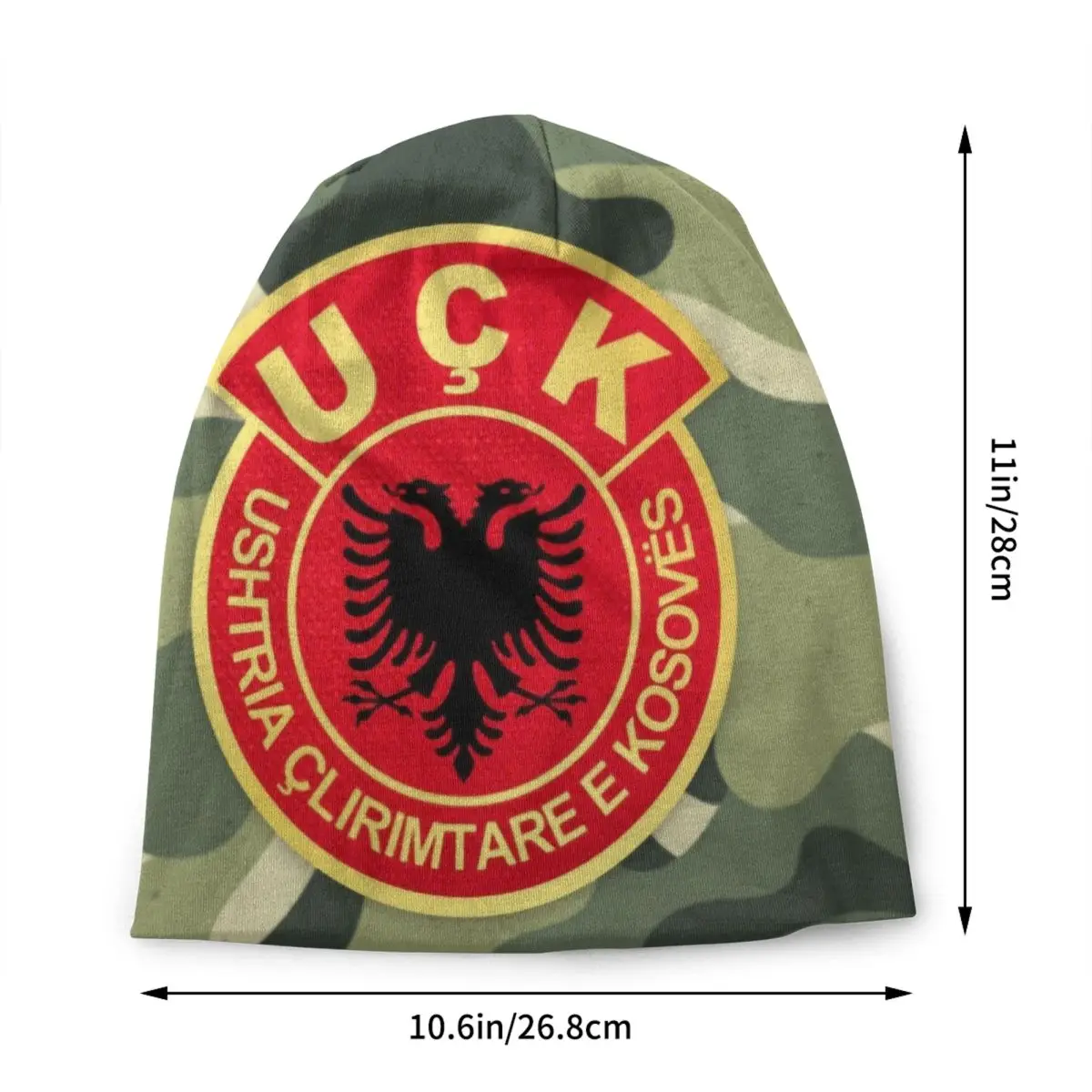 Custom Old Albania Flag UCk Bonnet Hats Street Knitting Hat For Winter Warm Kosovo Liberation Army Skullies Beanies Caps