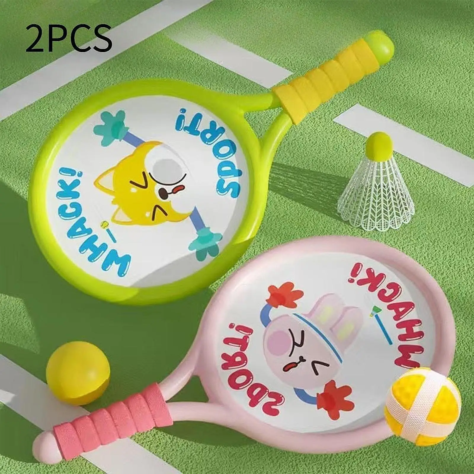 

4x Badminton Racket for Kids with Ball Shuttlecocks Parent Child Interactive Toy Sports Toy for Outside Kids Adults Lawn Yard