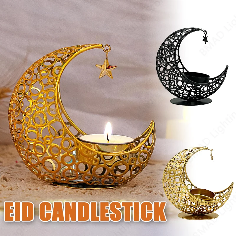 Mond Kerzenhalter Metall Weihnachtsdekoration Romantisches Licht INS Stil Hochzeit Tisch Teelicht Tasse Ständer Tischdekorationen