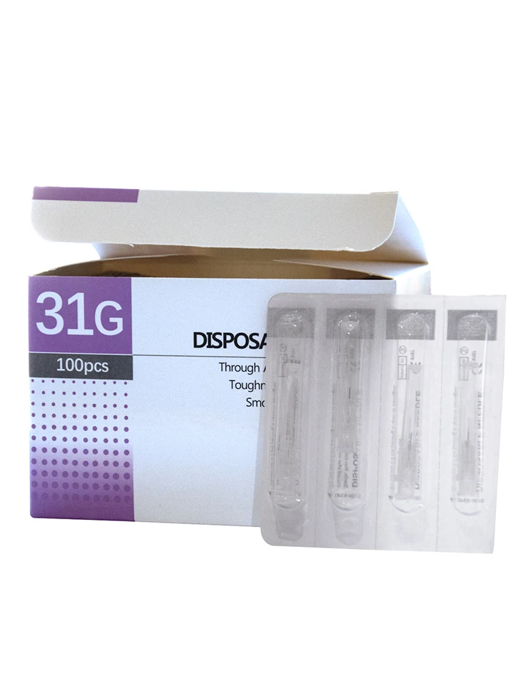 30G31G32G34G painless needle Piercing Transparent Syringe Injection glue Clear Tip Cap Pharmaceutical injection needle 2.5/4mm