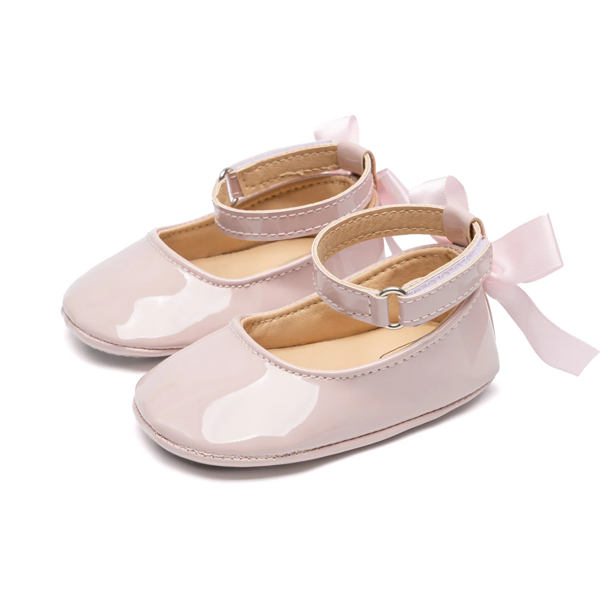 Baby Mädchen Mary Jane Ballerinas aus Lackleder mit Schleife, Prinzessinnen-Kleiderschuhe, rutschfeste weiche Sohle, für Kleinkinder, Prewalker, Party – Detail 37