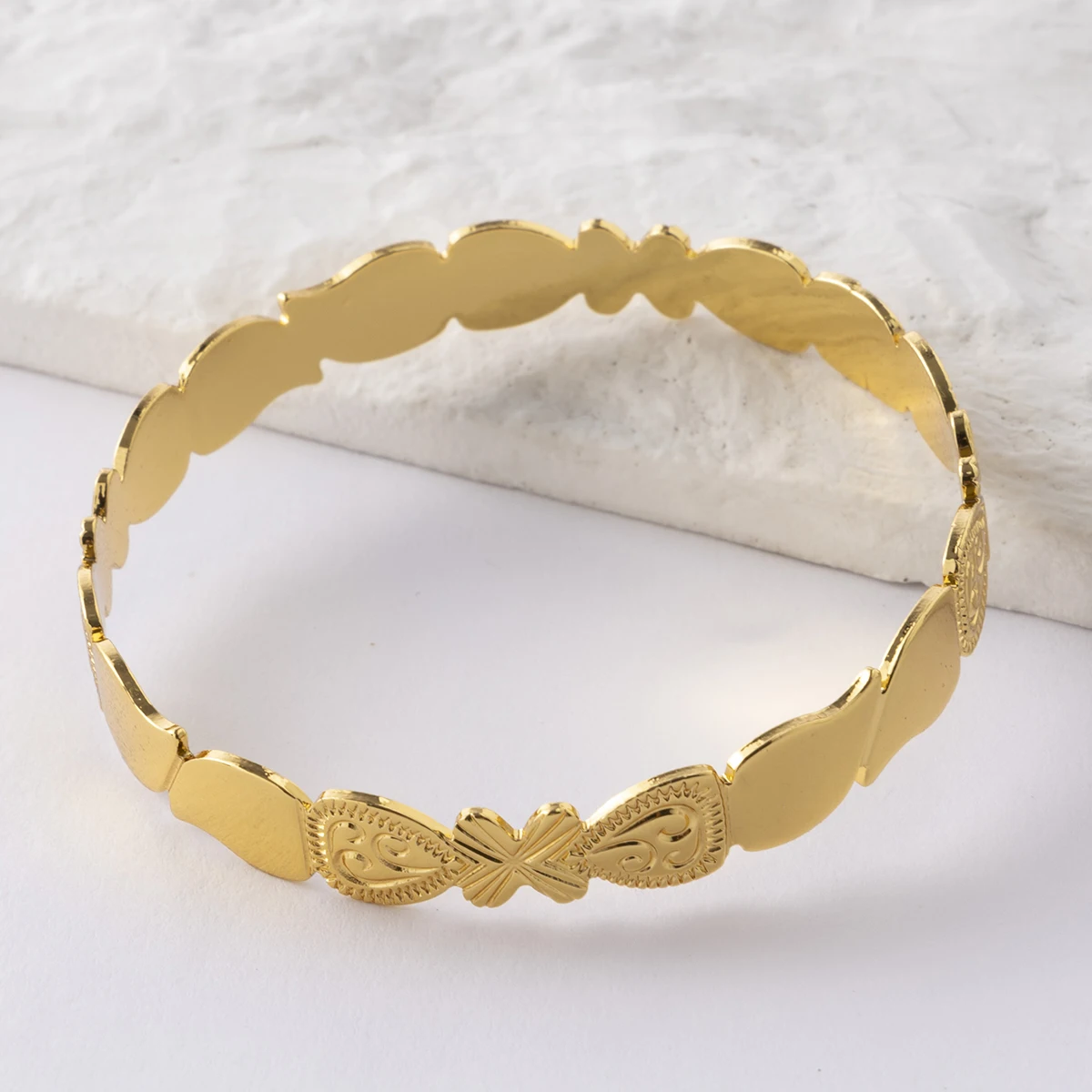 LUIZADA New Vintage Indian Women\'S Bracelet African Wedding Luxury Gold Plated Bride Exquisite Lucky Bangle Jewelry