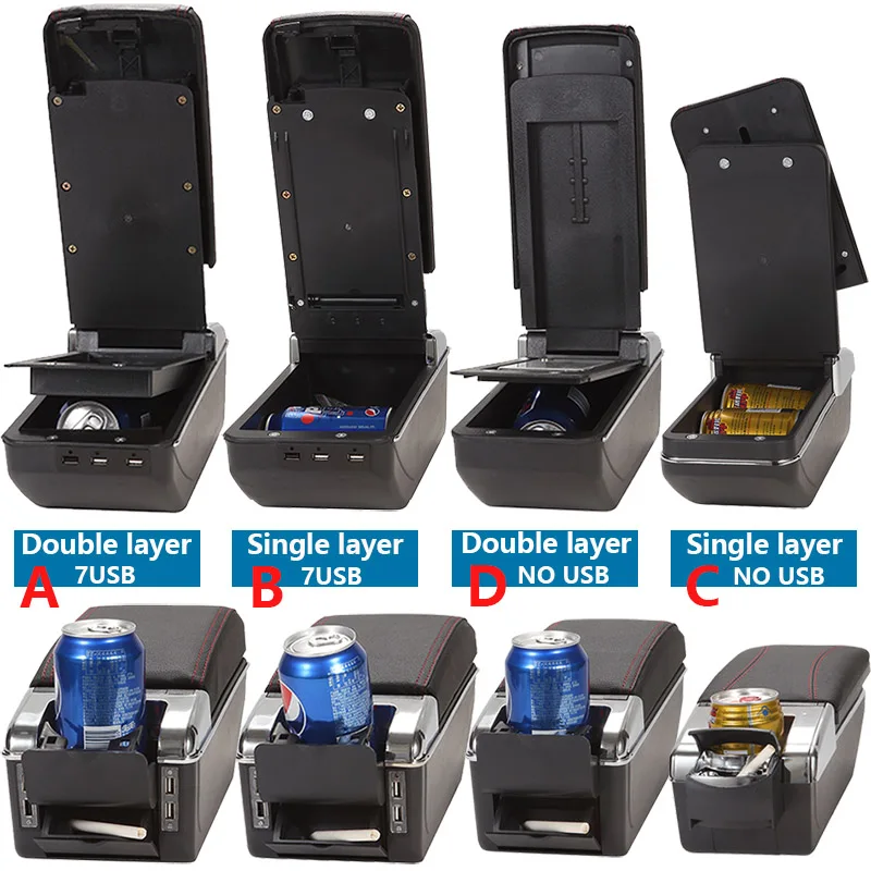For Mazda CX-3 Armrest Retrofit For mazda 2 skyactiv version cx3 CX-3 Car Armrest Storage box car accessories Charging with USB
