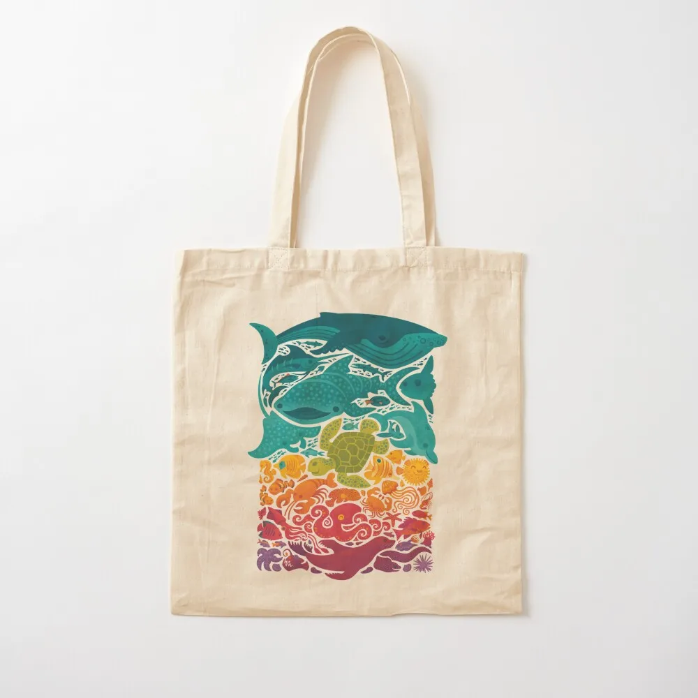 Aquatic Spectrum : Light blue Tote Bag university shopper bag eco pack tote bag canvas Cloth