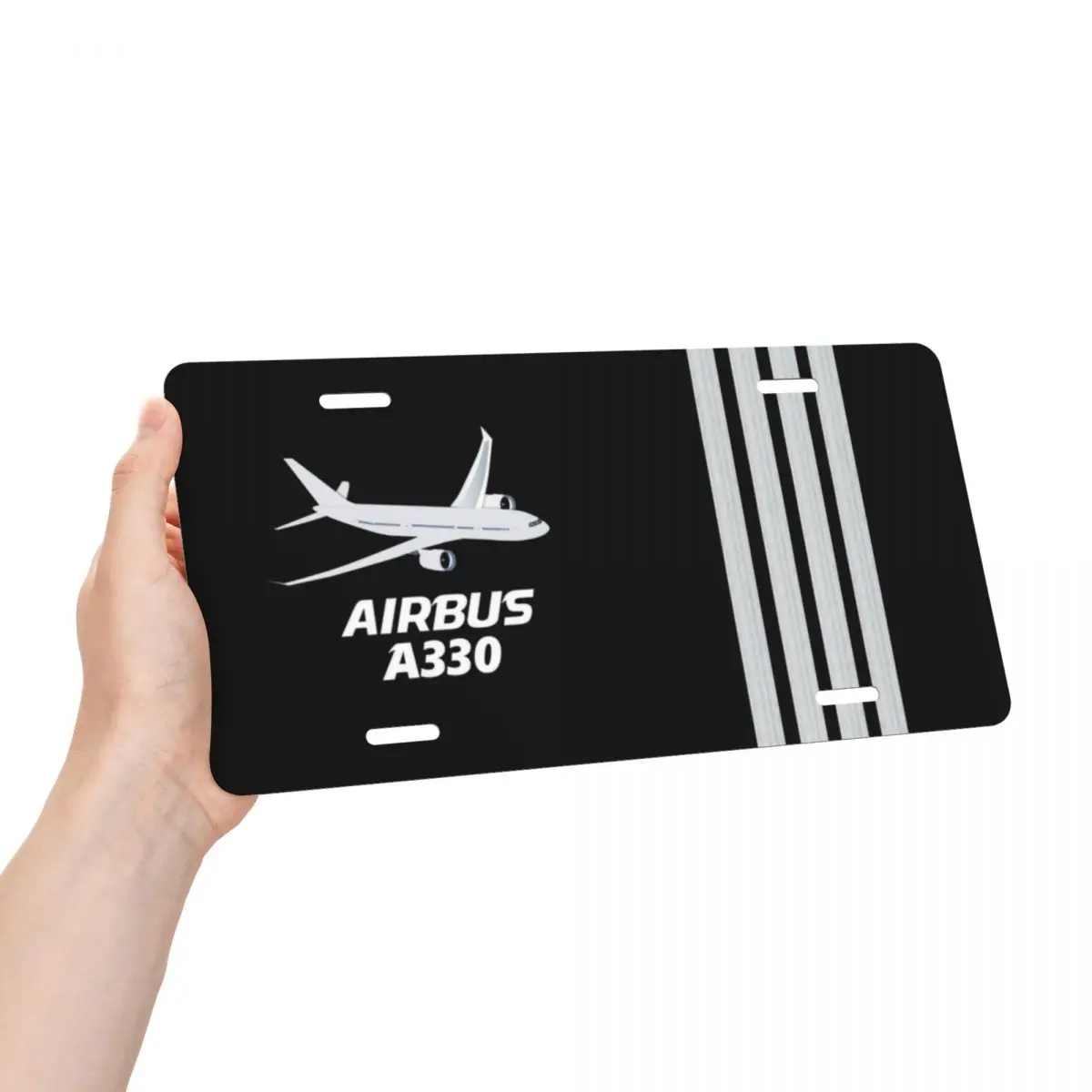 Airbus A330 Captain Stripes License Plate Pilot Aviation Airplane Decorative Car Front License Plate Cover Aluminum Vanity Tag