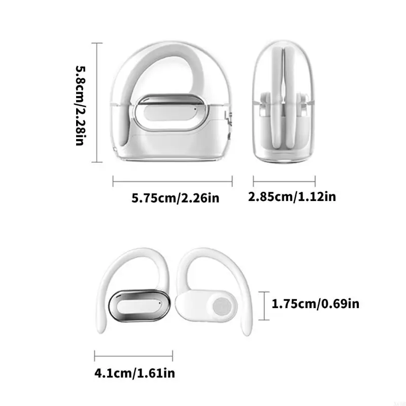 X6HB EARHOOK اللاسلكي سماعات الأذن AI مترجم مكالمة مزدوجة تصميم خطاف الأذن