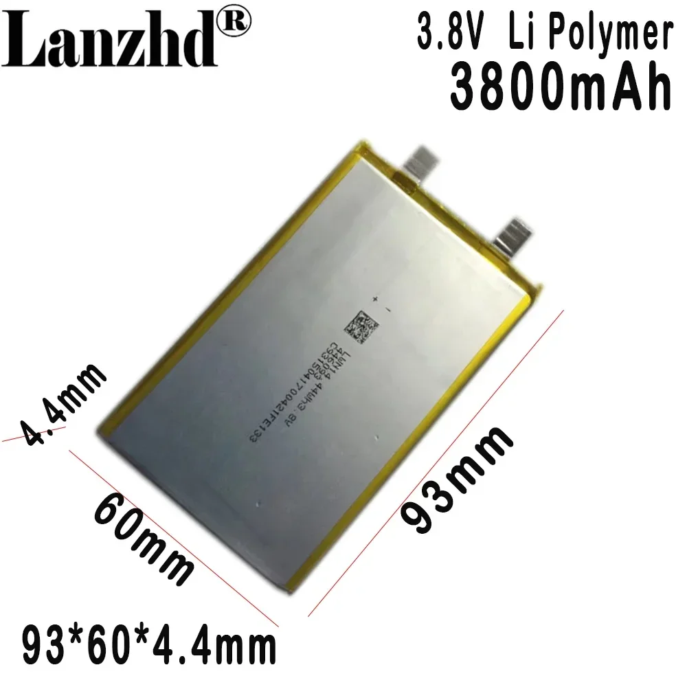 

446093 Li polymer lithium battery 3800MAH 4.35V For Lishen mobile phone built-in electric back armour fast charging source