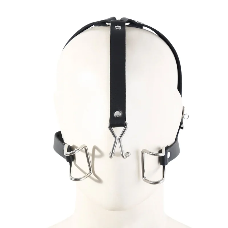 Bavaglio per bocca integrato in metallo con spina di espansione con gancio per naso regolabile per giochi SM di coppia, giocattoli per adulti