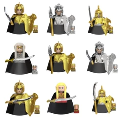 3pcs MOC Creative Medieval lotr Elf Figures Elves Army Soldiers Knights Building Blocks Bricks Toys for children gifts