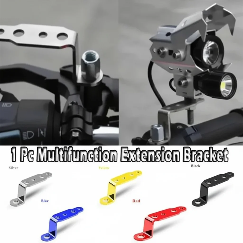 Multifunction Bracket for Motorcycle Headlight Rearview Mirror Lamp Extension Accessories 1 Piece