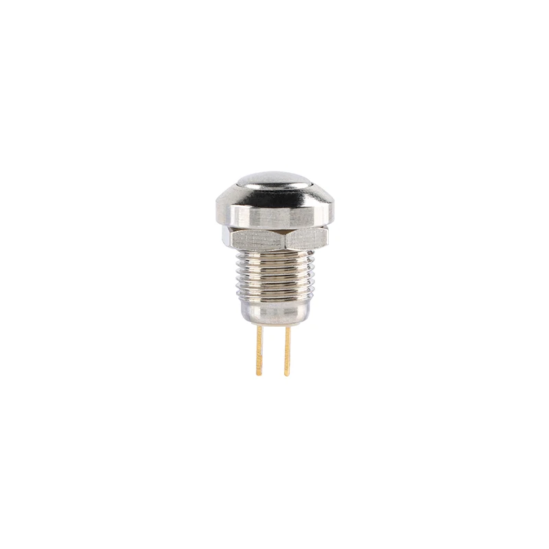 8mm Chwilowy przełącznik przyciskowy 36V Wodoodporny przycisk zasilania Mały okrągły chromowany stal nierdzewna Metal 2pin Samochodowy silnik samochodowy PC Powe — zdjęcie 3