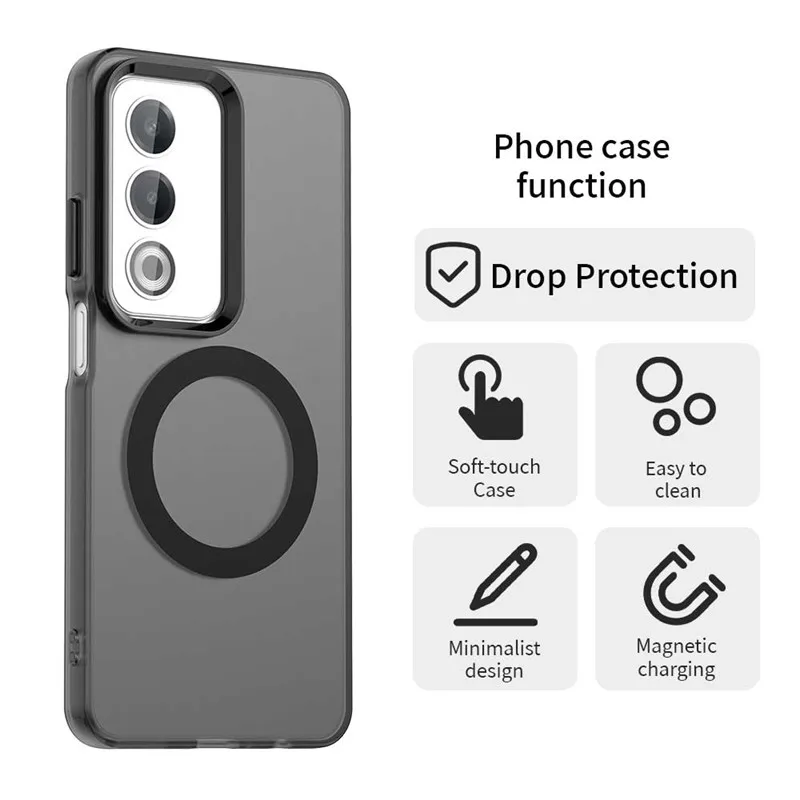 For OPPO A80 5G Case Magsafe Wireless Charging Cover OPPO A80 5G Case Funda Shockproof Matte TPU Phone Bumper For OPPO A80 5G