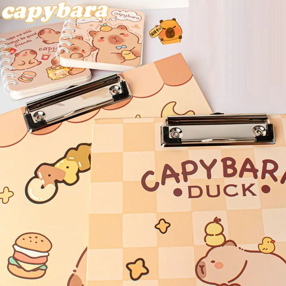 Cute Capybara A4 Folder Board Paper Multifunctional Clipboard Cartoon School Supplies File Folder Universal