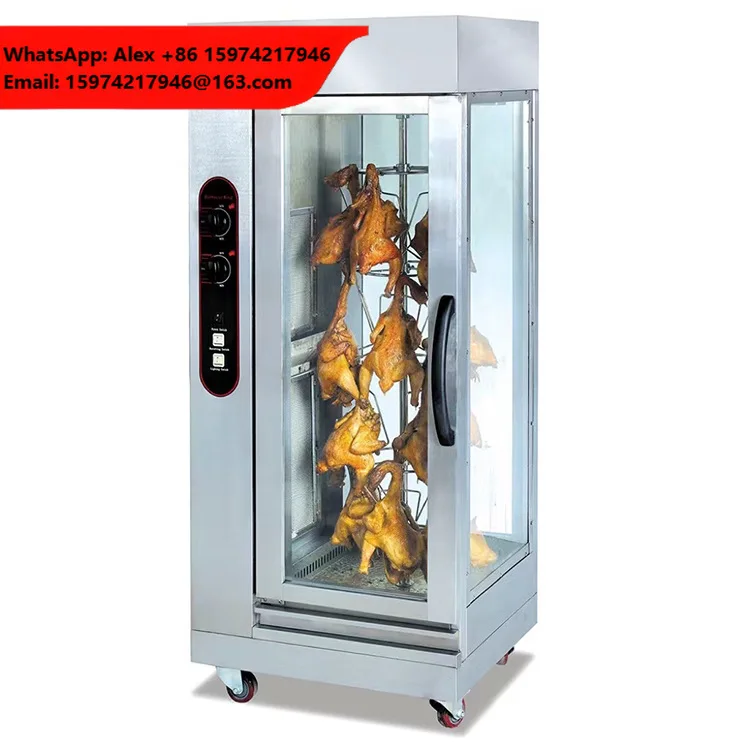 Gas Electric Vertical Rotating Roasting Chicken Stove Roast Duck Barbecue Machine Chicken Rotisserie Oven
