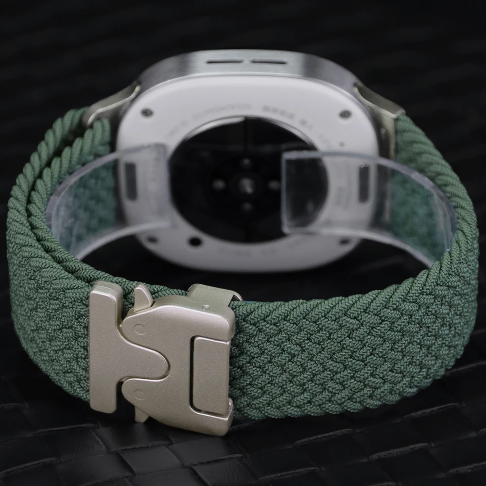 สายนาฬิกาแบบถักสำหรับ Samsung Watch 8 40 มม. 44 มม./8 Classic 46 มม. หัวเข็มขัดแบบร่มชูชีพ สายไนลอนสำหรับ Galaxy Watch Ultra 47 มม. 2025