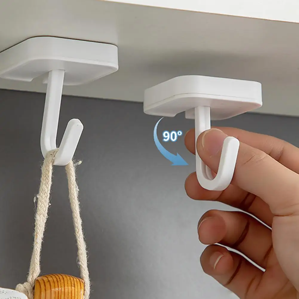 Wall-friendly Hooks Self-adhesive Wall Hooks for Kitchen Bathroom Load Bearing Anti-slip Punch-free Hanging Hooks for Towels