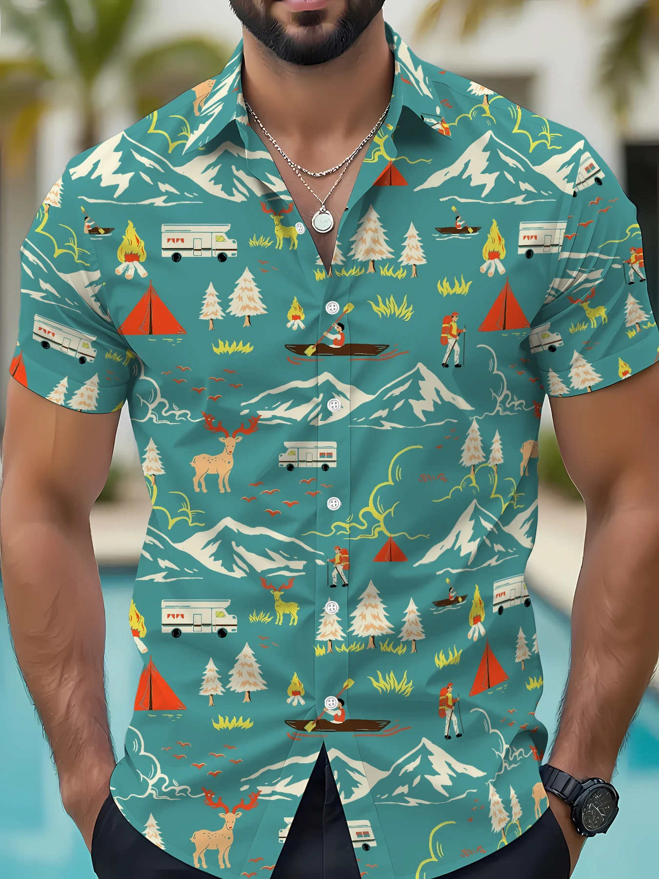 

Новая летняя мужская рубашка с коротким рукавом 2026 года – дышащая, легкая, повседневная, модная мужская одежда для активного отдыха с 3D-принтом