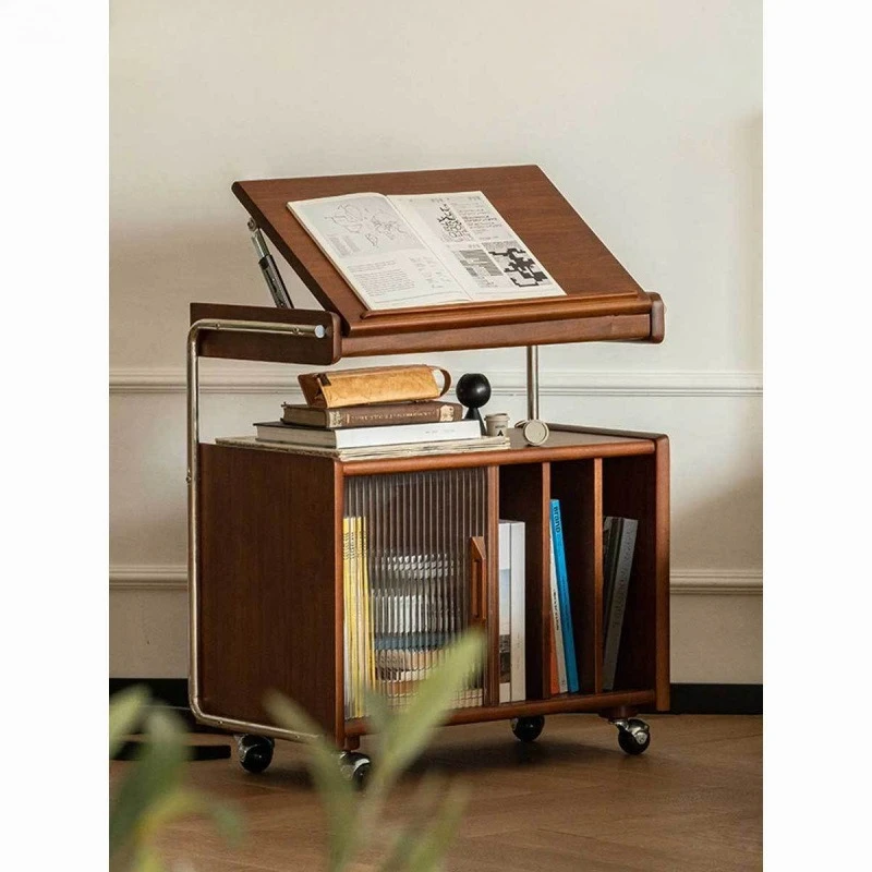 خزانة جانبية لتناول الطعام يابانية إسكندنافية لغرفة المعيشة وغرفة النوم وطاولة قهوة متنقلة وطاولة جانبية عتيقة بجانب السرير