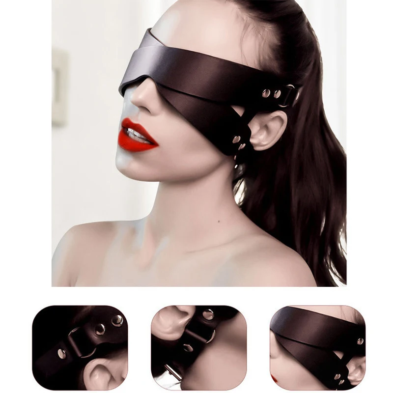 New Adult Erotic SM Bondage Leather Hanging Ear Blindfold Female Pornography Seduction Mask Couple Dating Flirting Game Sex Toys