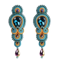 Soutache Earrings Fashion Handmade Weaving Delicate Woman Earring Soutache jewelry Crystal Accessories Dangle Earring Boho Trend