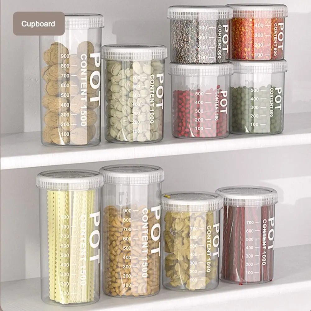 Large Capacity Kitchen Food Storage Canisters Round Storage Tank Holders Plastic Grain Fresh Preservation Box for Kitchen