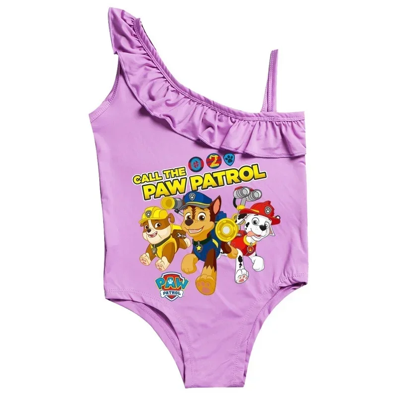 Paw Patrol Skye Marshall Swimsuit One Piece Swimwear Baby Girl Strap Swimming Suit Cute Children Summer 2024 Holiday Beach Wear