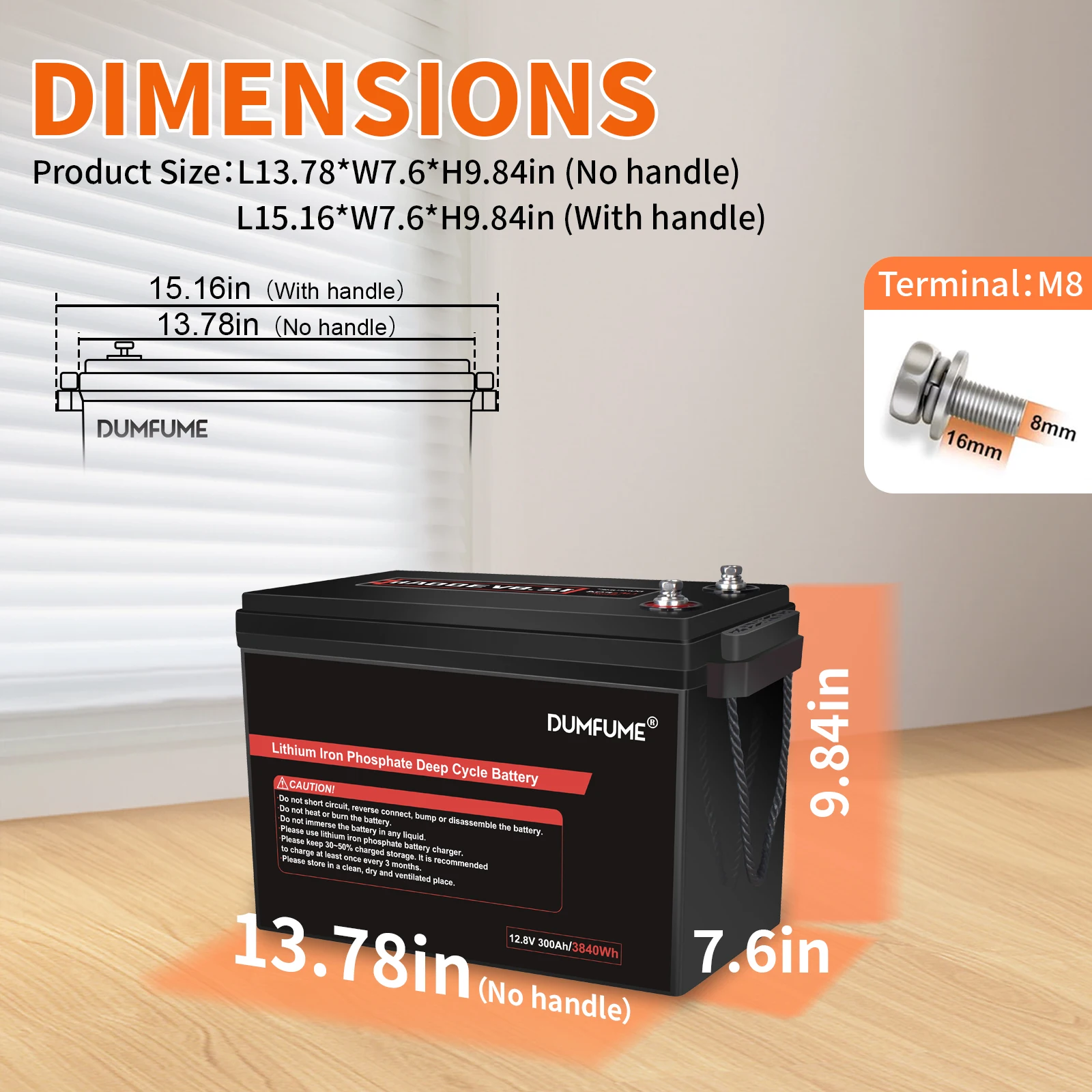 بطارية Dumfume 12 فولت 300 أمبير LiFePO4 مع مخرج 200 أمبير BMS 3840 وات مثالية لتخزين الطاقة الشمسية طاقة احتياطية منزلية RV #2