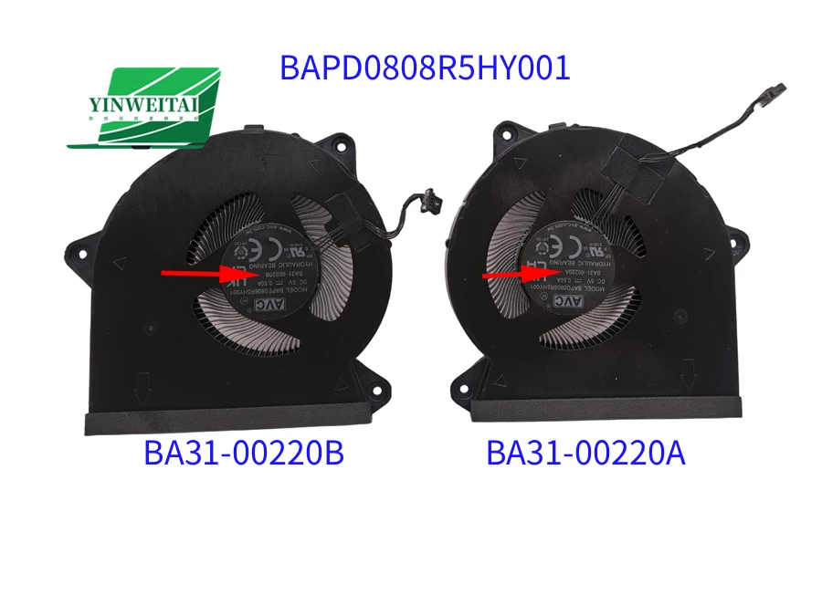 NEW FAN FOR AVC BAPD0808R5HY001 BA31-00220A S310-003425 Samsung  NP960XFH-XA1US  960XFH NP960XFH