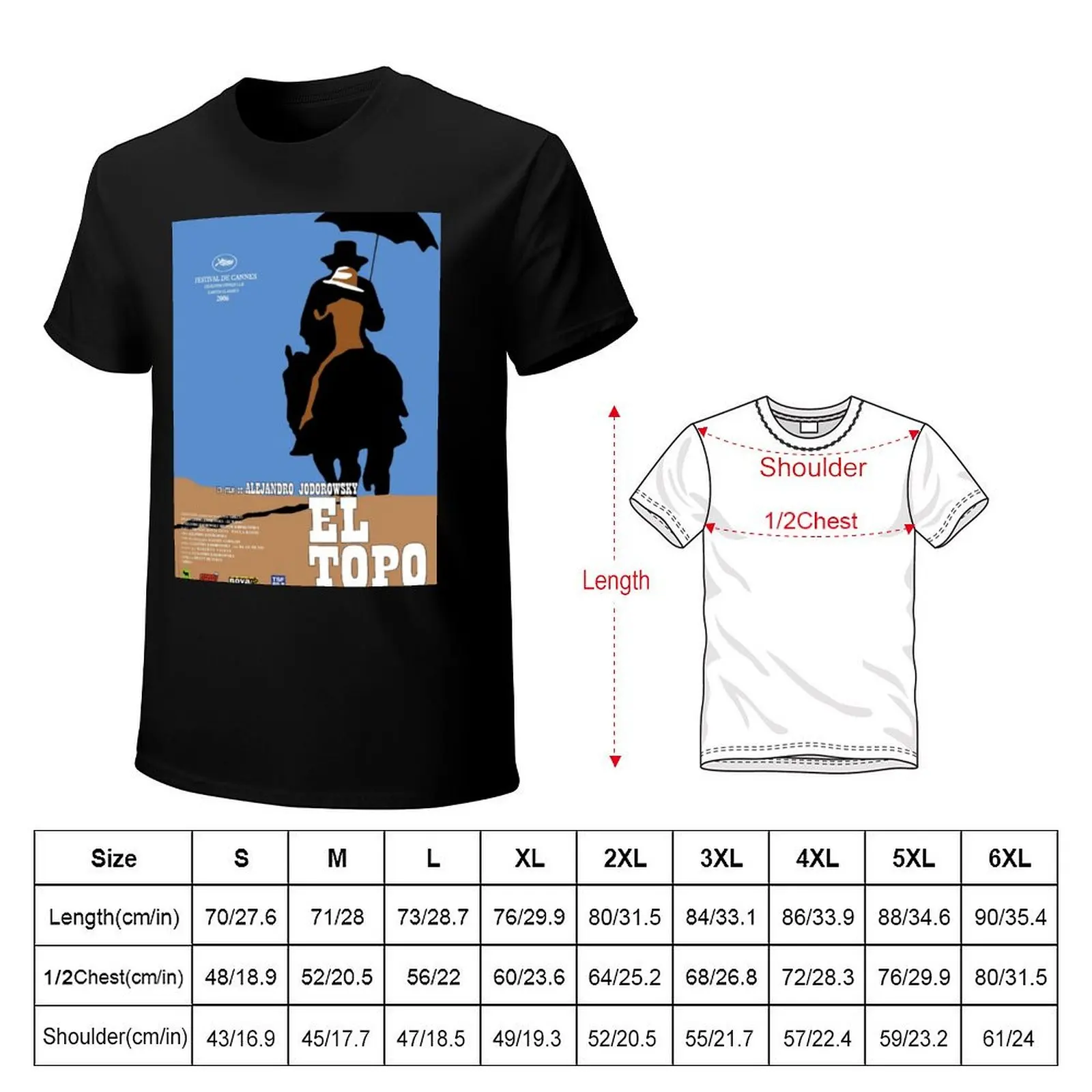 El Topo (1970) Alejandro Jodorowsky T-Shirt cotton t-shirt plain for man package T-Shirt