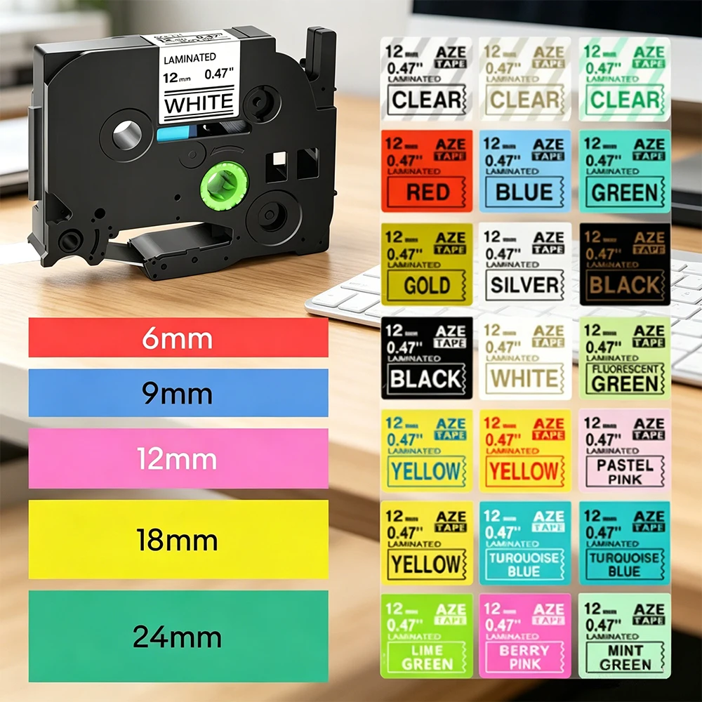 1Pcs 231 TZ 테이프 호환 Brother 라벨 테이프 6mm/9mm/12mm 631 221 241 251 Ptouch ...