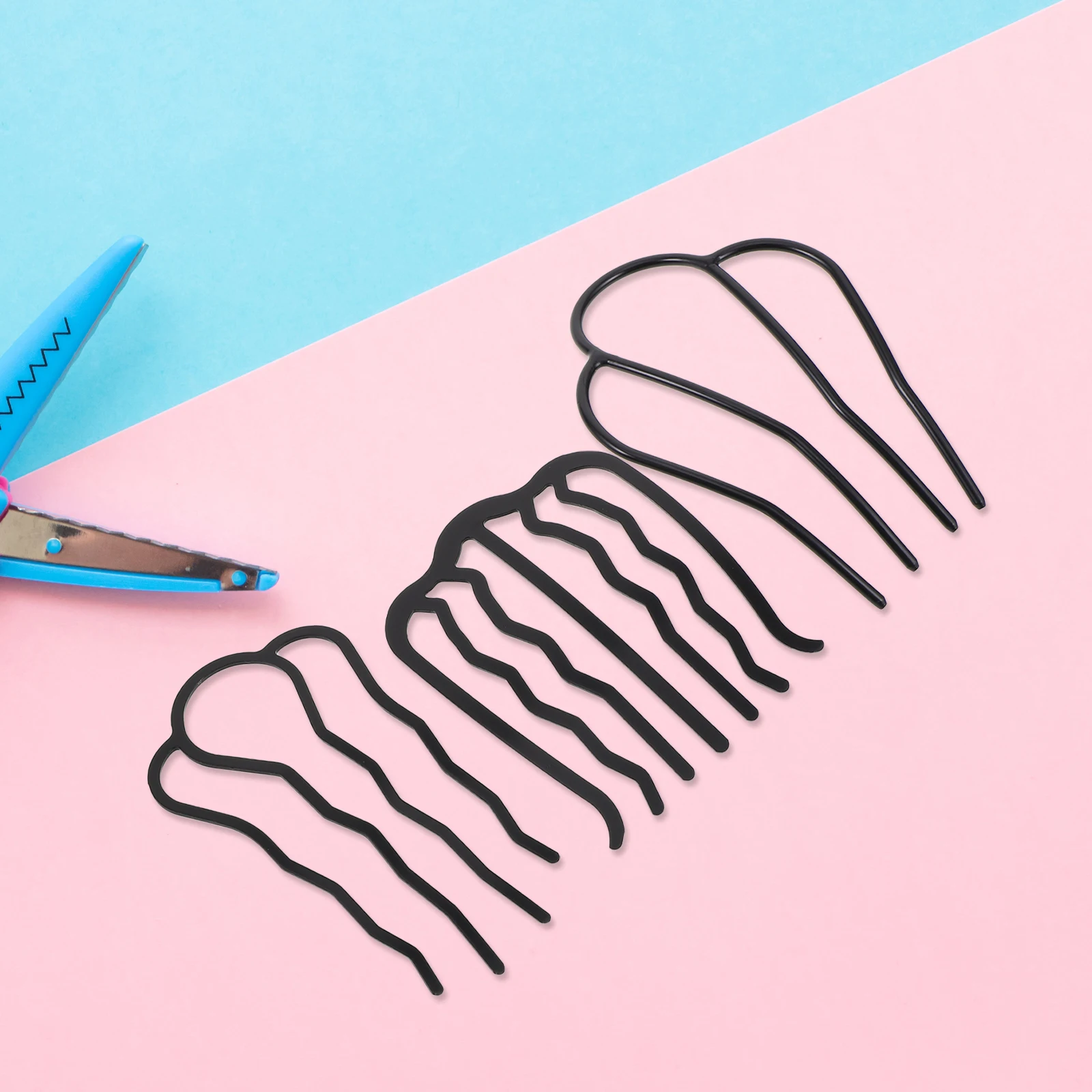 

6pcs Hair Barrettes Clips Resin Ponytail Volume French Toppers Black Women Styling Jewelry