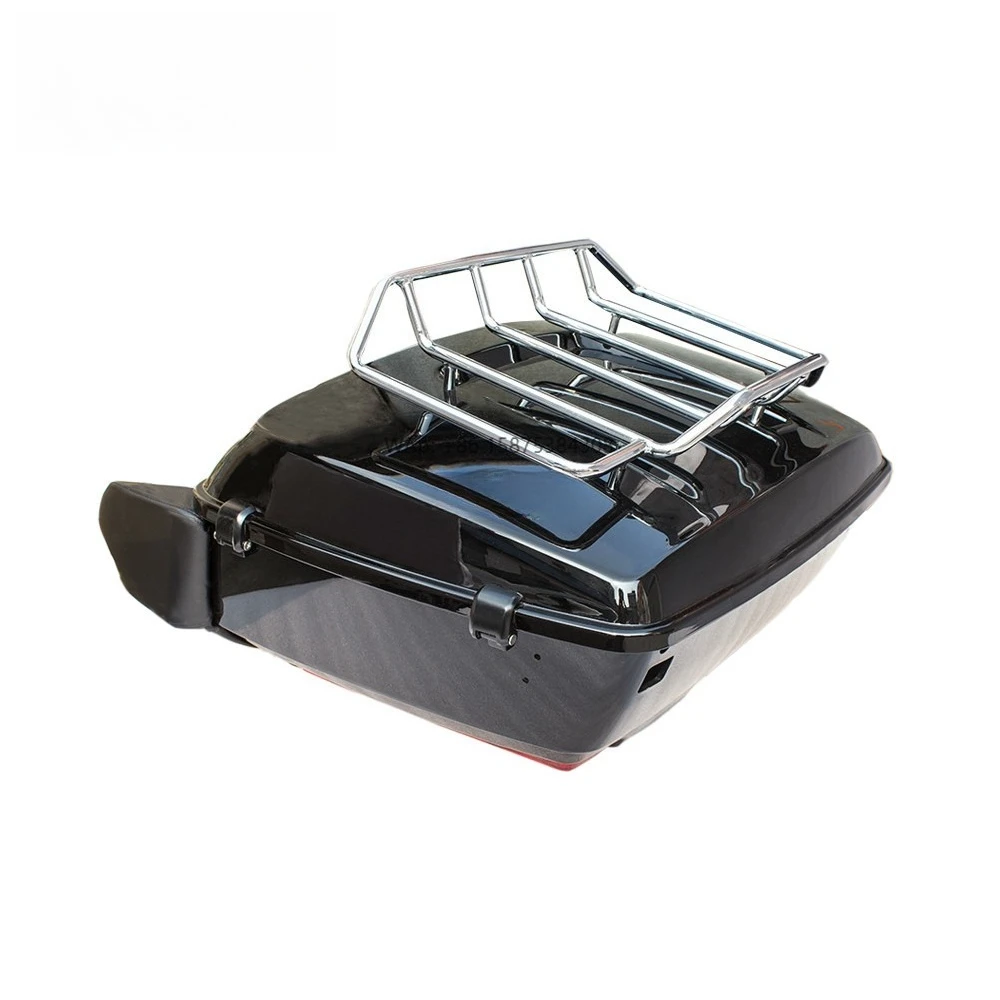 

Motorcycle King TOUR-Black Tour Pak Trunk for Harley Touring 2014-2016 with Luggage Rack and Speaker Pods