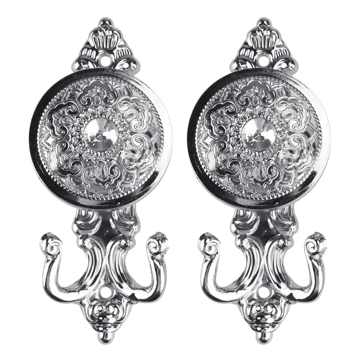 

Pair of Matte Silver Zinc Magnesium Alloy Curtain Tiebacks 16x4cm Solid Decorative Holdbacks for Drapes Classic Styling Elegant