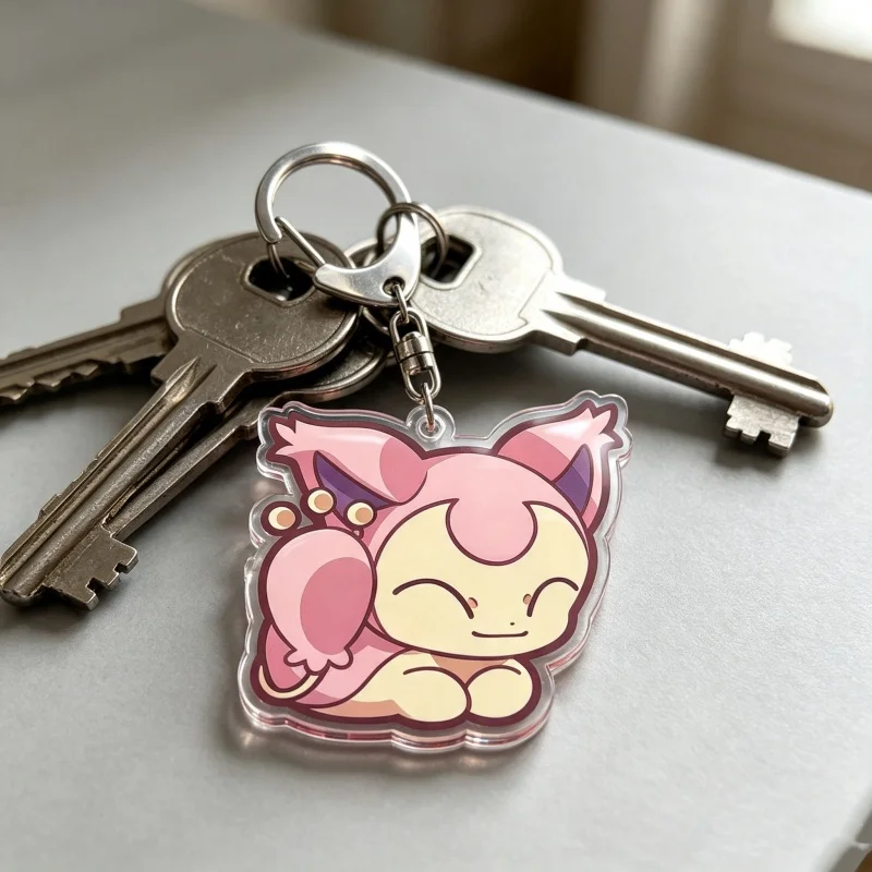 Keychain for Pokemon Skitty Espeon Rosa LillieAcrylic Homemade Cartoon Anime Backpack Pendant Decoration Collection Fans Gift5cm view 4