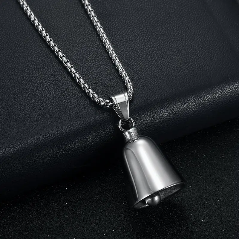 Fashion Glossy Motorcycle Bell Necklace Men's Cycling Rock Exorcism Amulet Lucky Pendant