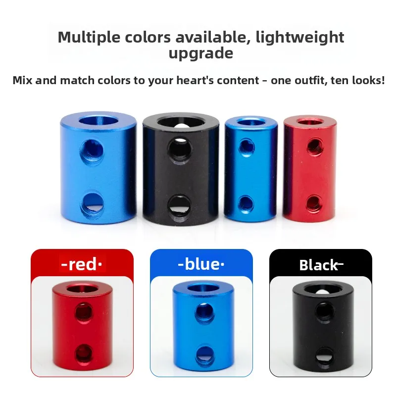 Blue Aluminum Alloy Rigid Shaft Coupling BlackMotorConnector for 3D Printer Boat Car Aircraft Metal Model Mechanical Accessories