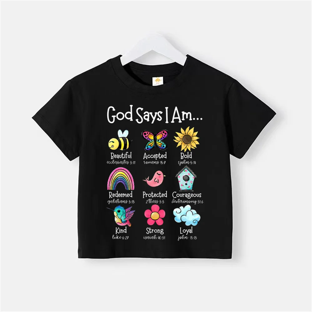 Children's simple printed casual top Infants and toddlers cotton T-shirt Comfortable sports boys and girls top cotton T-shirt to