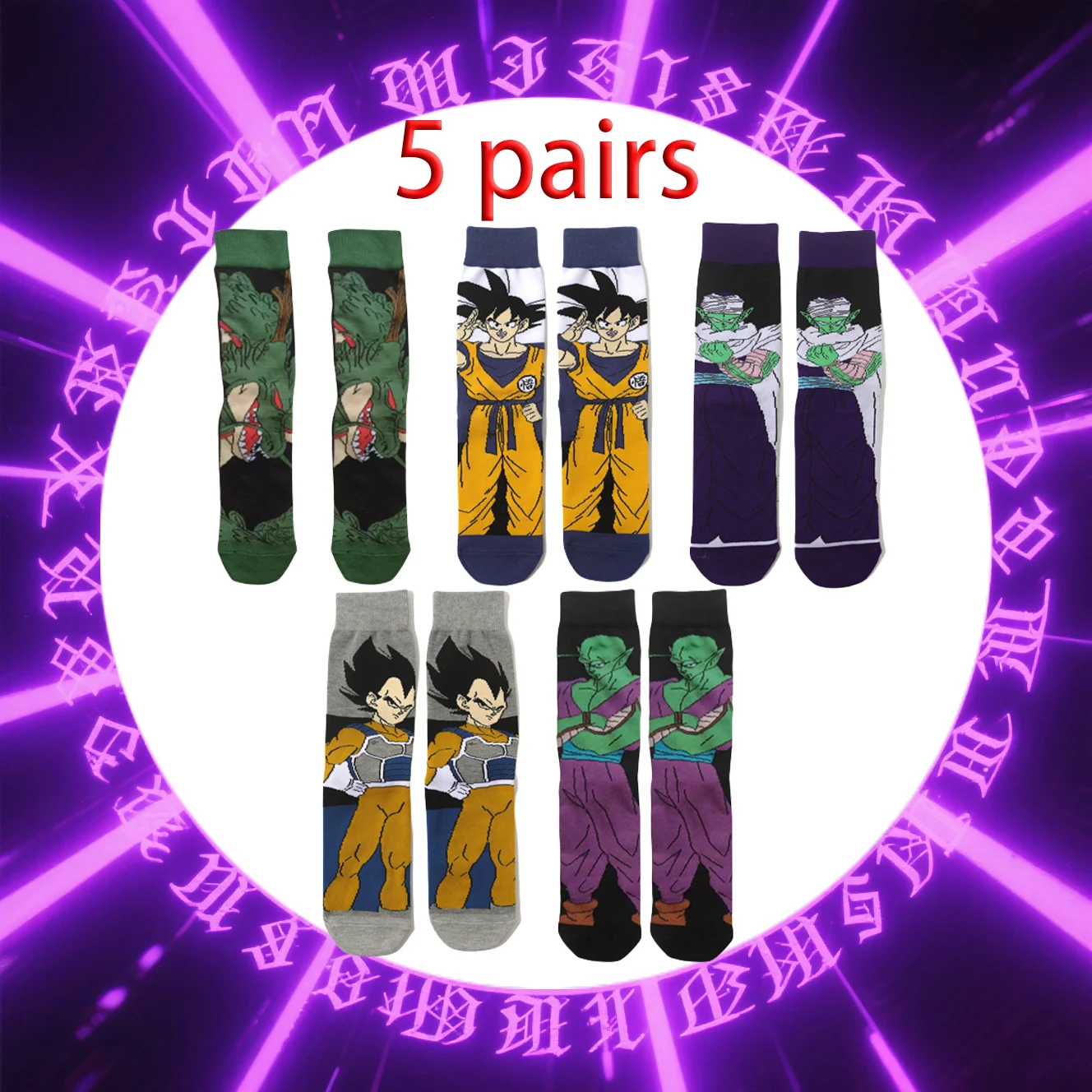 5 Paar hochwertige, bequeme und personalisierte lange Socken im Hip-Hop-Stil, Cosplay, Weihnachtsgeschenke für Männer und Frauen