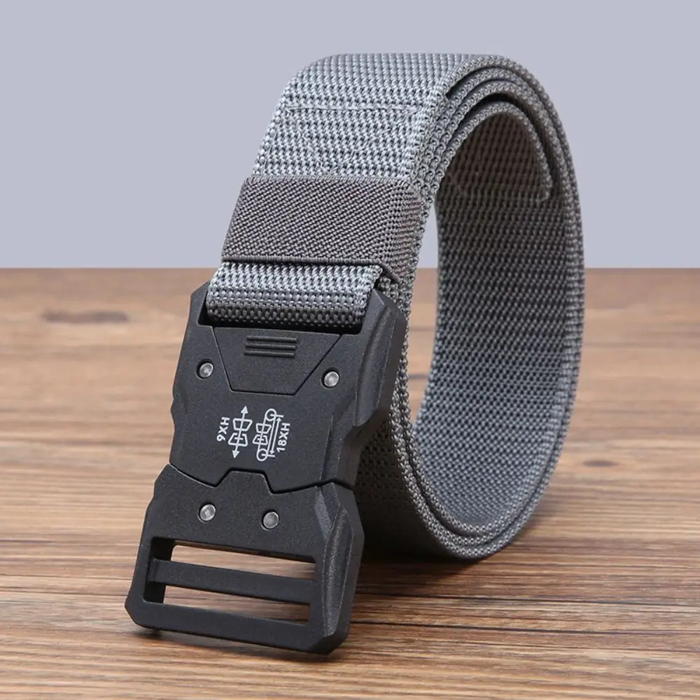 Fashion Quick Release Nylon Braided Belt Luxury Brand Design Casual Plastic Fastener Waist Belt Adjustable Leisure Canvas Strap