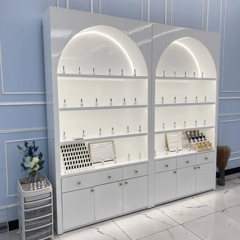 

Витрина для дизайна ногтей, шкаф для хранения лака для ногтей от пола до потолка, витрина для косметики для маникюрного салона, шкаф для лака для ресниц
