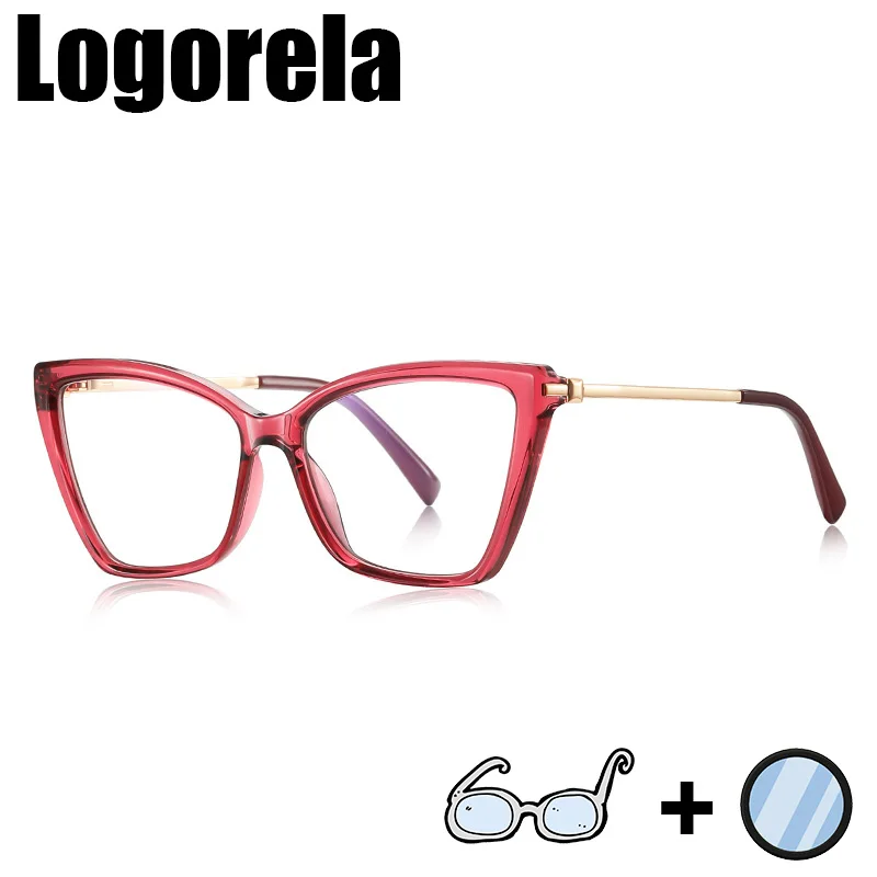 

Logorela 2234 Women Optical Prescription Glasses Anti-Blue Light Photochromic Eyewear Myopia Hyperopia Progressive Eyeglasses