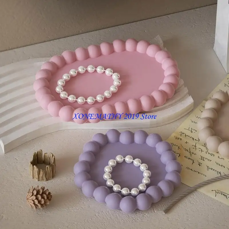 F42F Set of 6 Geometric Plate Moulds Elegant Mold Cup Mat Epoxy Resin Molds Elegant Jewelry Bead Storage Tray Mould