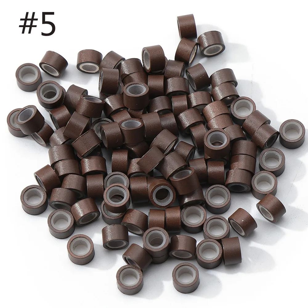 Silicon Aluminum Large Size Micro Ring 1000pcs Tubes #11 Color 5mm Beads Link for Pre bonded I tip hair extensions