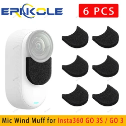 6PC Mic Wind Muff for Insta360 GO 3S / GO 3 Windproof Cotton Cover Audio Noise Reducer Sponge for Insta 360 GO3 GO3S Accessories