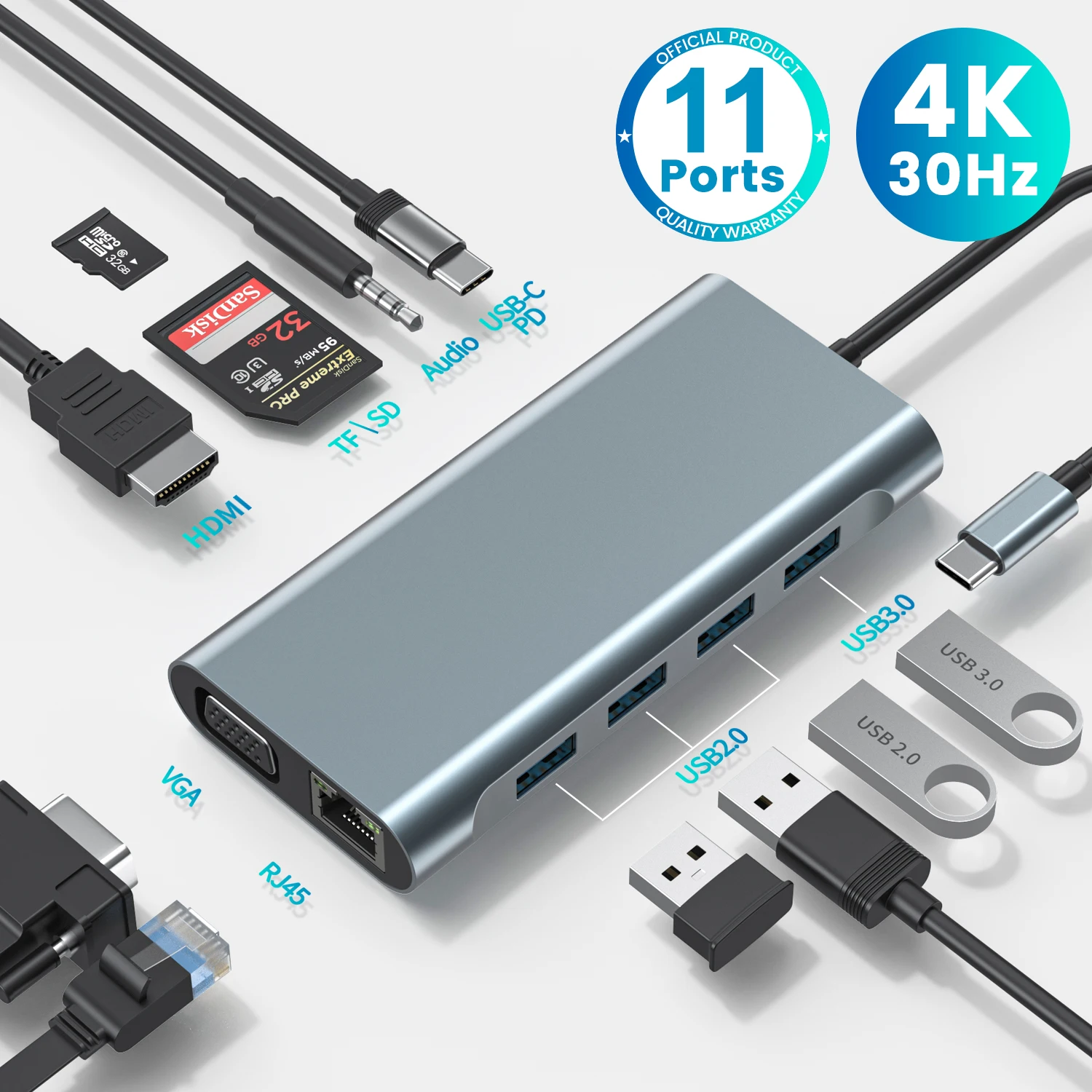 Usb c Hub 3 0 Usb Splitter to Hdmi 3.0 Tipo c Several Ports Multi Hub Type c Multipuerto Dock Station Docking Usb Adapter Otg