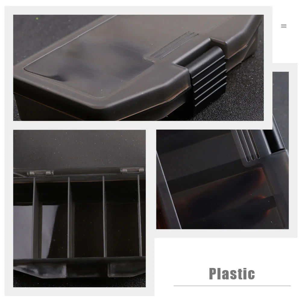 

2 Pcs Fishing Tackle Boxes Plastic Waterproof Lure Containers Bait Storage Case Portable Gear Organizers Five Grids Design