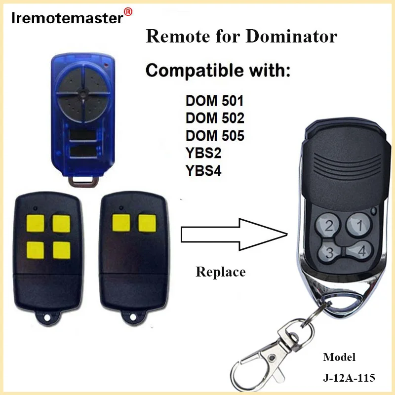 Télécommande de porte de garage pour DOMINATOR DOM 501DOM 502, 433Mhz, 4 canaux, commande d'ouvre-porte